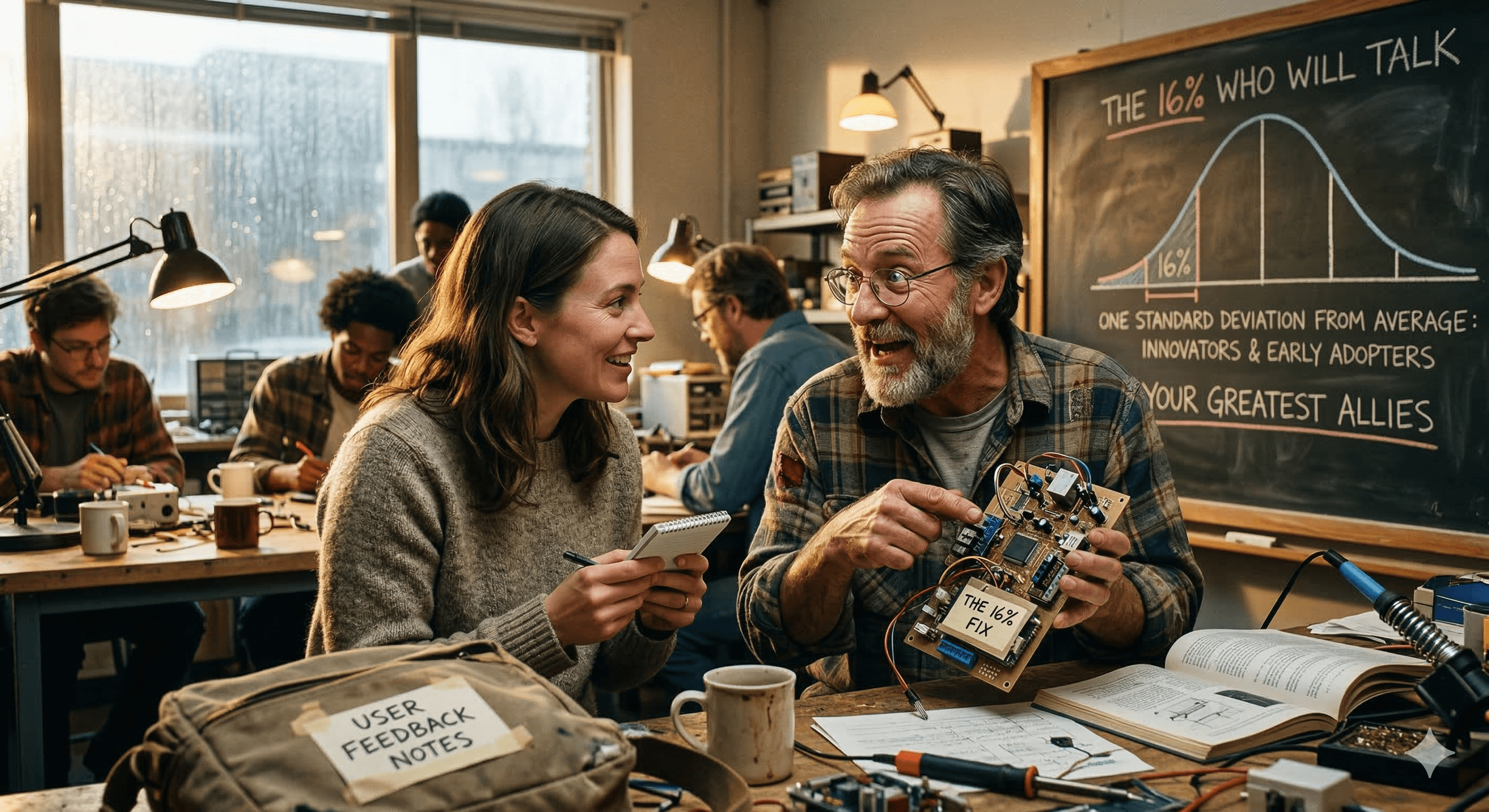 Illustration of the 16 percent of users who become research allies